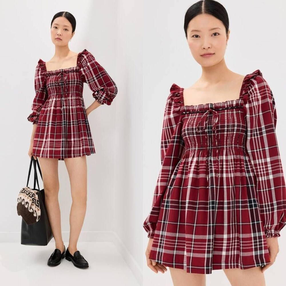 Hill House Home The Long Sleeve Scarlett Mini Nap Dress S $178